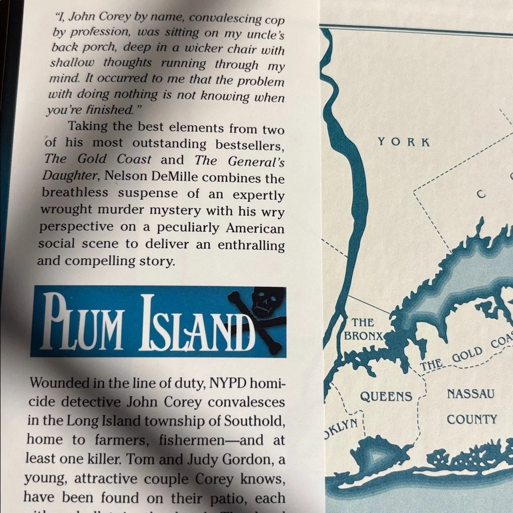 Nelson DeMille Plum Island Hardcover Book - Blue